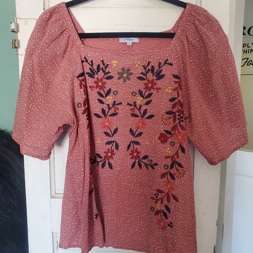 Square neck embroidered top from olive ave